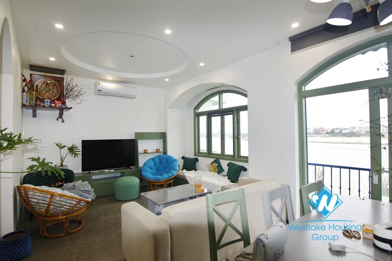 Riverfront 2 bedroom house for rent in Long Bien, Ha Noi.